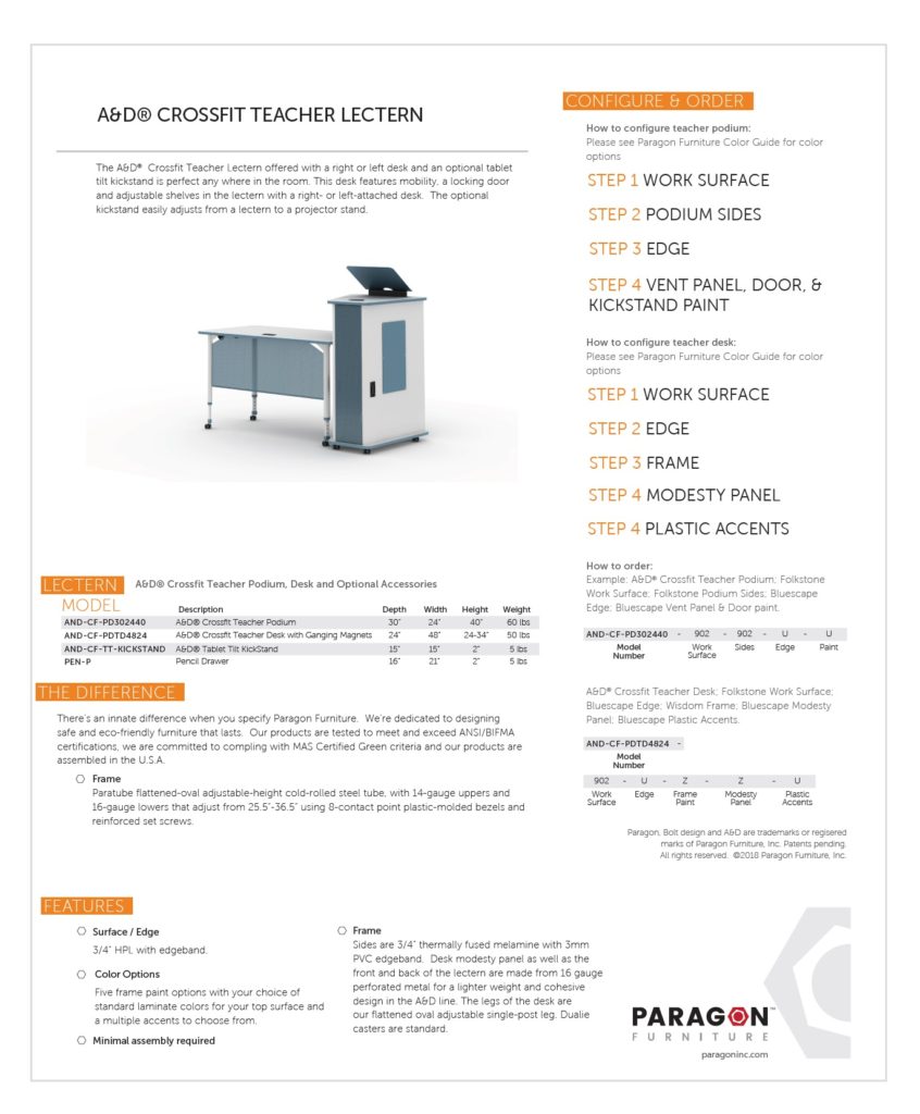 Crossfit-Teacher-Desk-Podium-Cut-Sheet-Paragon-Furniture